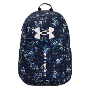 Under Armour Midnight Navy and White Floral Full Sized Hustle Backpack NWT $65